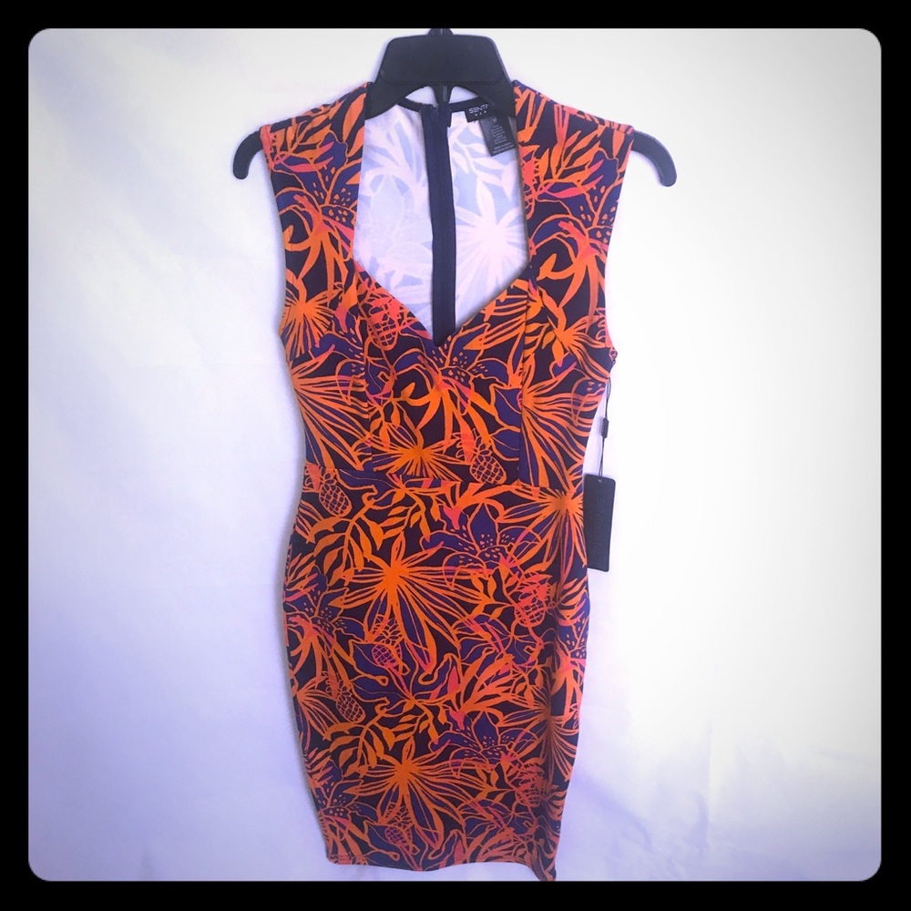 Santimental tropical print sleeveless dress